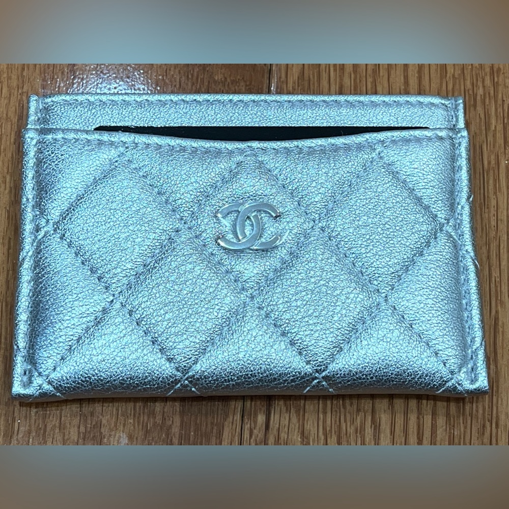 Chanel Silver Flat Cardholder